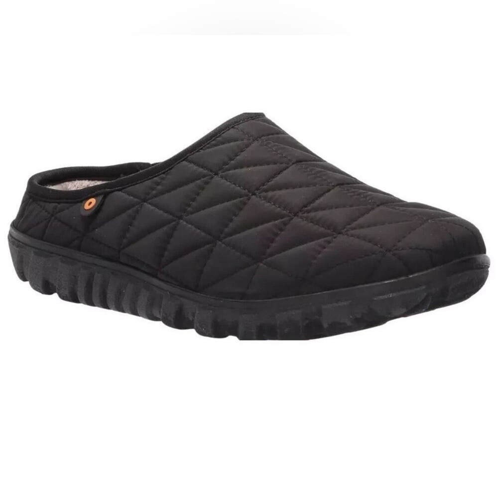Bogs Snowday II Slipper Women's Black Fleece Lined Quilted Slip On Size 8